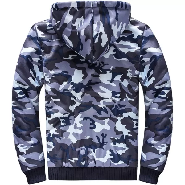 Flygo Men's Casual Winter Warm Thick Fleece Sherpa Lined Full Zip Hoodies Sweatshirt Jacket Outwear
