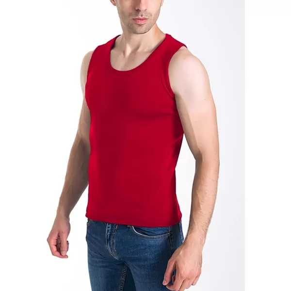 Flygo Mens Cotton Winter Warm Thermal Tank Top Fleece Lined Underwear Sleeveless Vest