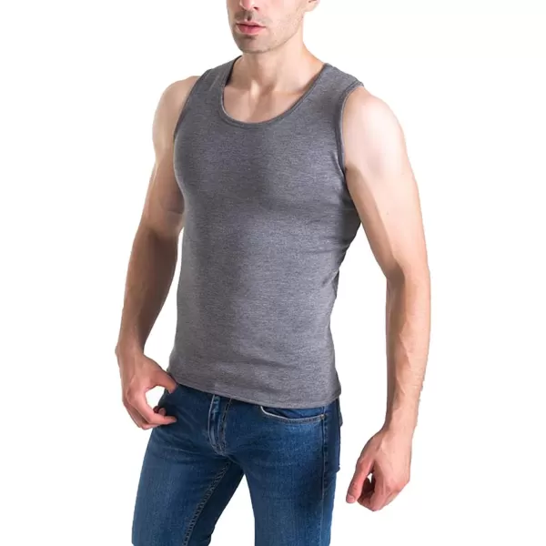 Flygo Mens Cotton Winter Warm Thermal Tank Top Fleece Lined Underwear Sleeveless Vest