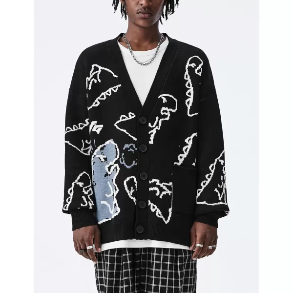 Flygo Mens Cow Sweater Harajuku Oversized Sweaters Casual Knit Pullover Jumper Sweatshirt