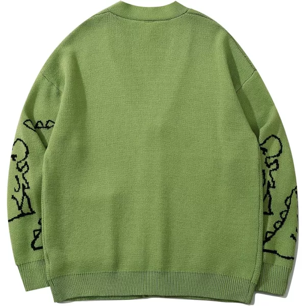 Flygo Mens Cow Sweater Harajuku Oversized Sweaters Casual Knit Pullover Jumper Sweatshirt