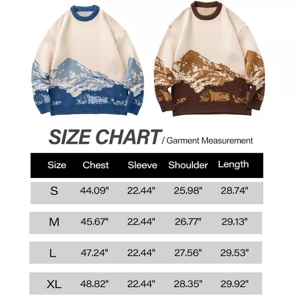 Flygo Mens Cow Sweater Harajuku Oversized Sweaters Casual Knit Pullover Jumper Sweatshirt
