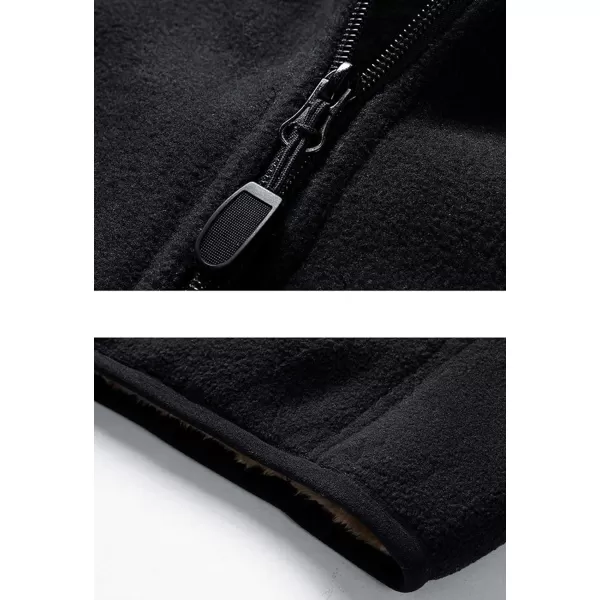 Flygo Men's Full Zip Fleece Sherpa Lined Vest Outdoor Warm Waistcoat Sleeveless Jacket