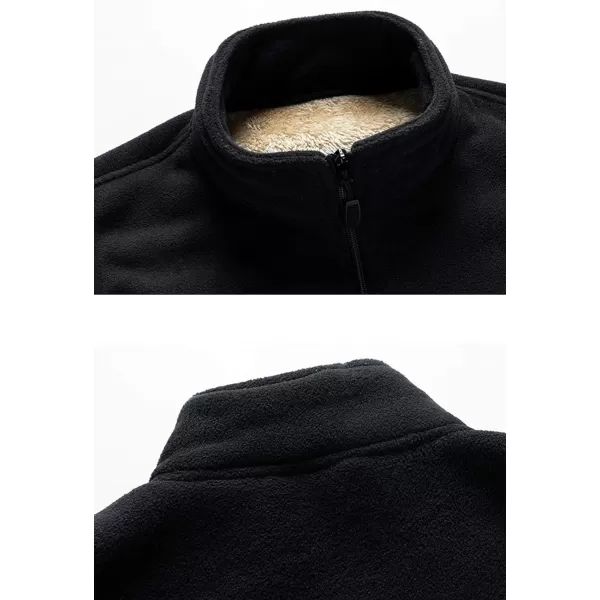 Flygo Men's Full Zip Fleece Sherpa Lined Vest Outdoor Warm Waistcoat Sleeveless Jacket