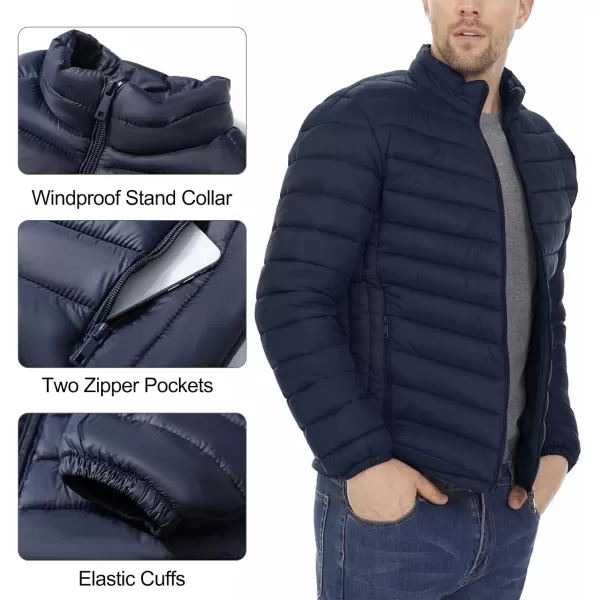Flygo Mens Lightweight Puffer Jacket Water Resistant Winter Quilted Down Jackets Bubble Coat