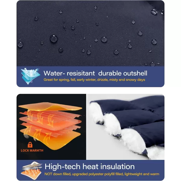 Flygo Mens Lightweight Puffer Jacket Water Resistant Winter Quilted Down Jackets Bubble Coat
