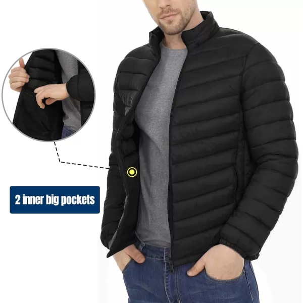 Flygo Mens Lightweight Puffer Jacket Water Resistant Winter Quilted Down Jackets Bubble Coat