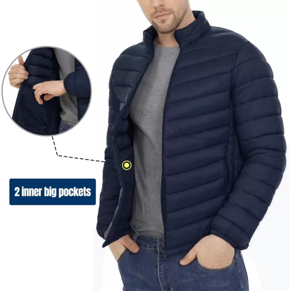 Flygo Mens Lightweight Puffer Jacket Water Resistant Winter Quilted Down Jackets Bubble Coat