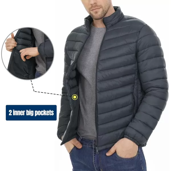 Flygo Mens Lightweight Puffer Jacket Water Resistant Winter Quilted Down Jackets Bubble Coat