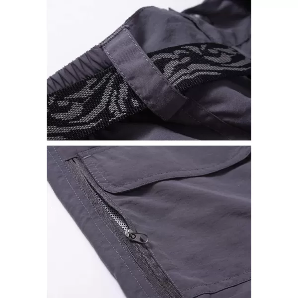 Flygo Men's Lightweight Quick Dry Windproof Waterproof Convertible Cargo Pants