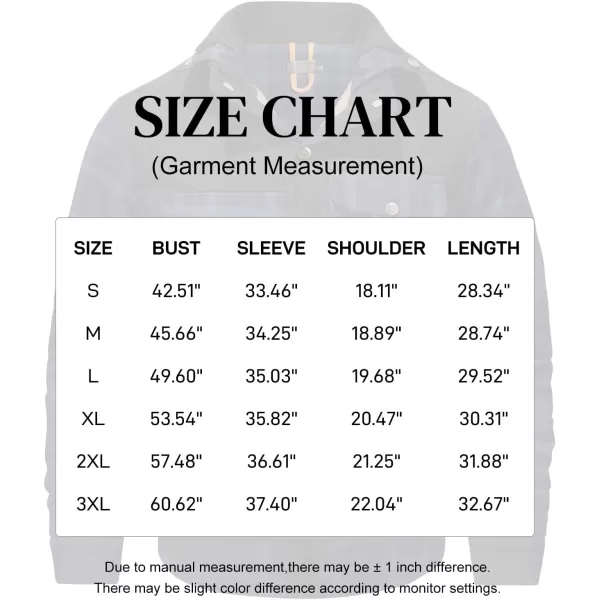 Flygo Men's Outdoor Casual Fleece Sherpa Lined Flannel Plaid Button Down Shirt Jacket