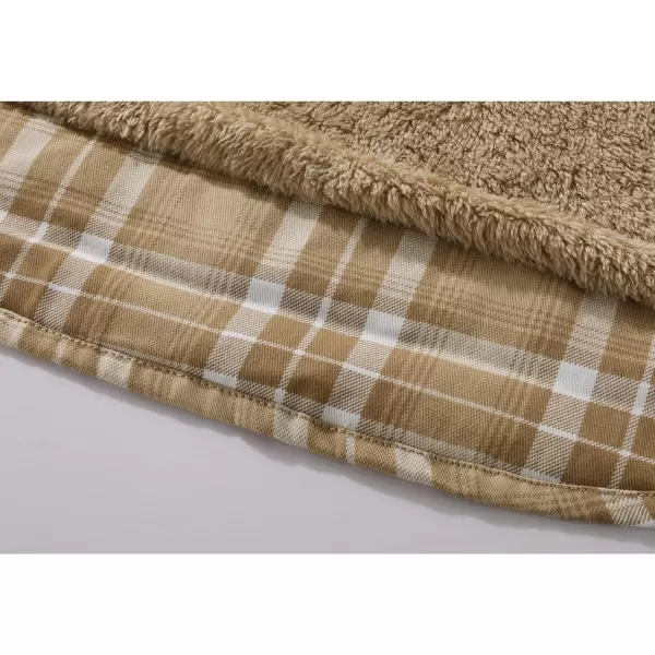 Flygo Men's Outdoor Casual Fleece Sherpa Lined Flannel Plaid Button Down Shirt Jacket