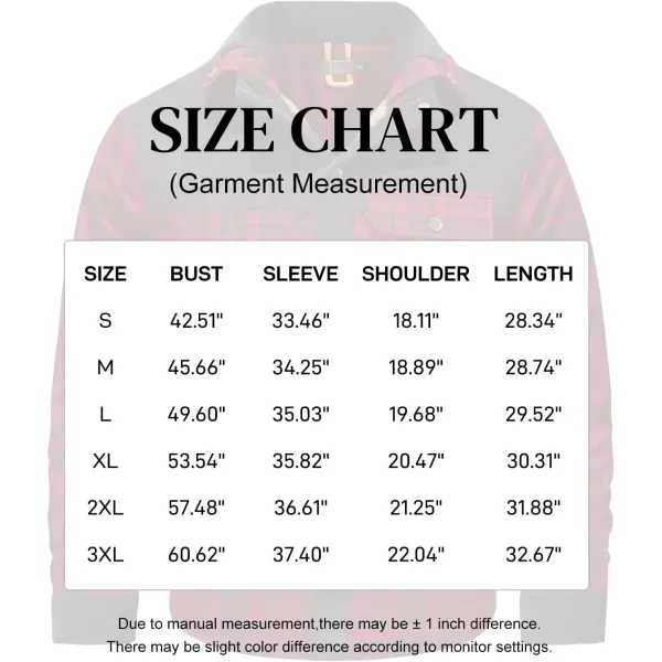 Flygo Men's Outdoor Casual Fleece Sherpa Lined Flannel Plaid Button Down Shirt Jacket