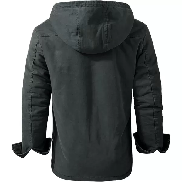 Flygo Men's Outdoor Casual Fleece Sherpa Lined Flannel Plaid Button Down Shirt Jacket