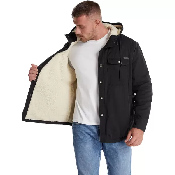 Flygo Men's Outdoor Casual Fleece Sherpa Lined Flannel Plaid Button Down Shirt Jacket