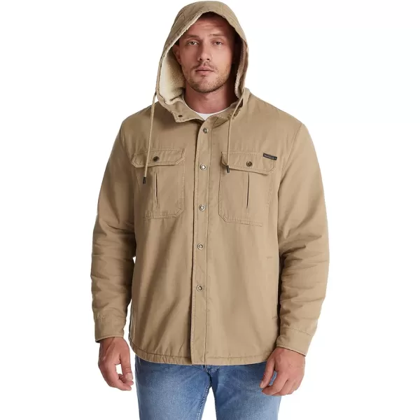 Flygo Men's Outdoor Casual Fleece Sherpa Lined Flannel Plaid Button Down Shirt Jacket