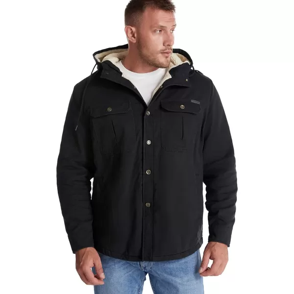 Flygo Men's Outdoor Casual Fleece Sherpa Lined Flannel Plaid Button Down Shirt Jacket