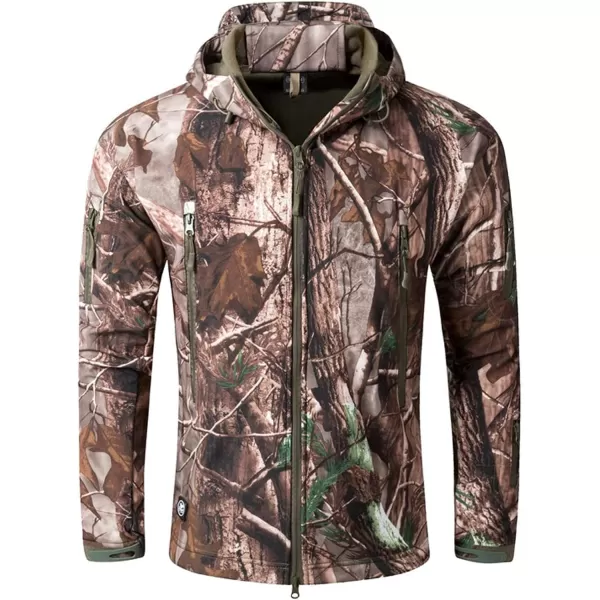 Flygo Men's Outdoor Military Hooded Tactical Fleece Softshell Jacket Coat