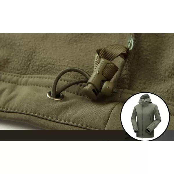 Flygo Men's Outdoor Military Hooded Tactical Fleece Softshell Jacket Coat