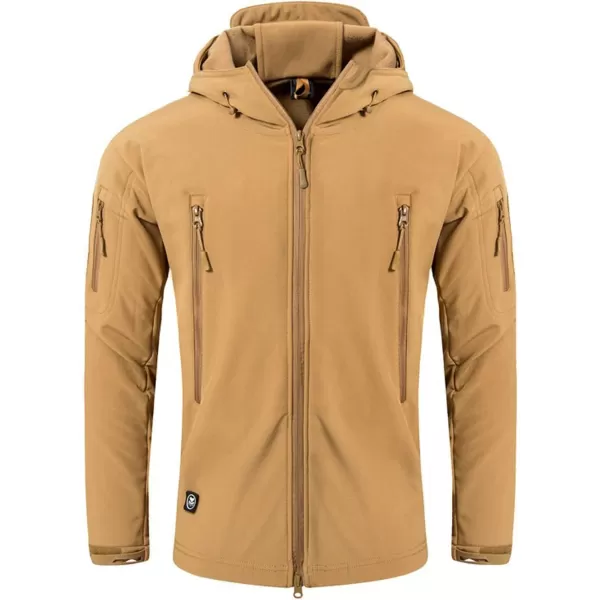 Flygo Men's Outdoor Military Hooded Tactical Fleece Softshell Jacket Coat