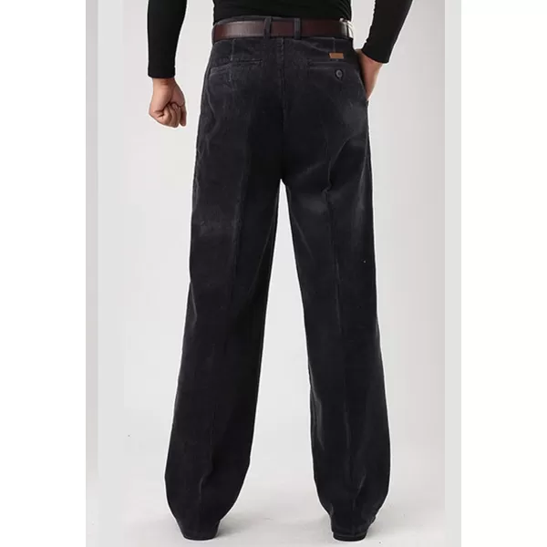 Flygo Mens Relaxed Fit High-Waisted Straight Leg Corduroy Pant Non-Iron