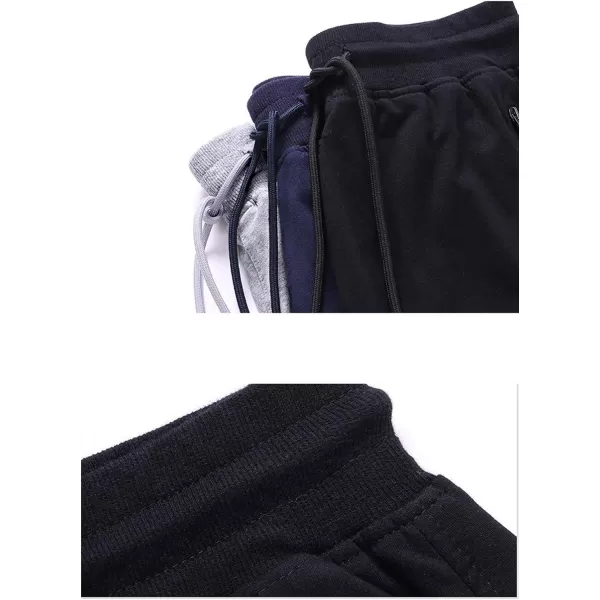 Flygo Men's Sweat Shorts Below Knee Cotton Workout Bodybuilding Running 3/4 Jogger Capri Pants