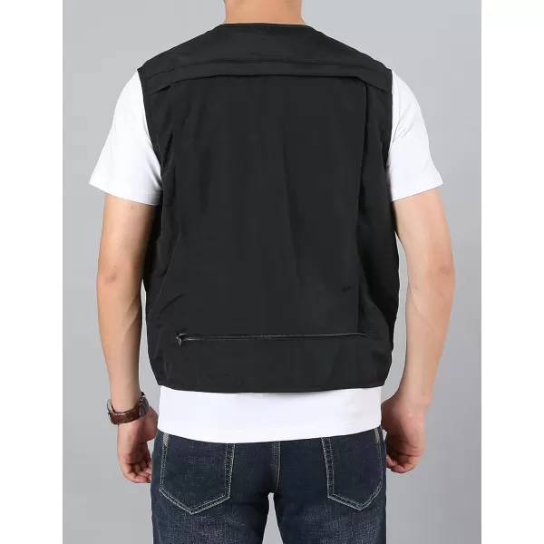Flygo Men's Utility Cargo Vest Outdoor Fishing Safari Travel Work Photo Vest with Pockets