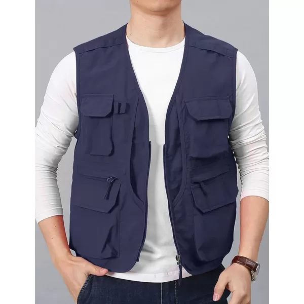 Flygo Men's Utility Cargo Vest Outdoor Fishing Safari Travel Work Photo Vest with Pockets