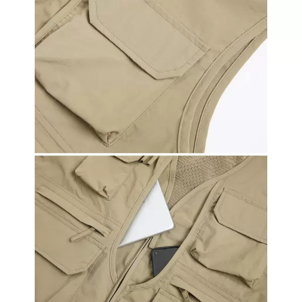 Flygo Men's Utility Cargo Vest Outdoor Fishing Safari Travel Work Photo Vest with Pockets