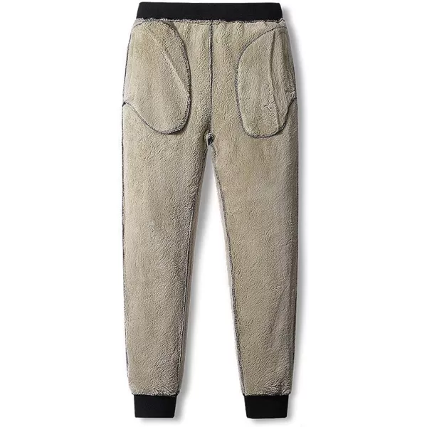 Flygo Men's Warm Fleece Pants Sherpa Lined Active Running Camping Sweatpants