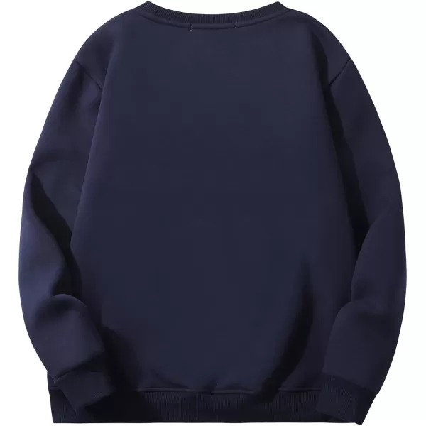 Flygo Men's Warm Sherpa Lined Crewneck Sweatshirts Fleece Pullover Tops Heavy-weight Thick Thermal Cotton Sweat-Shirts