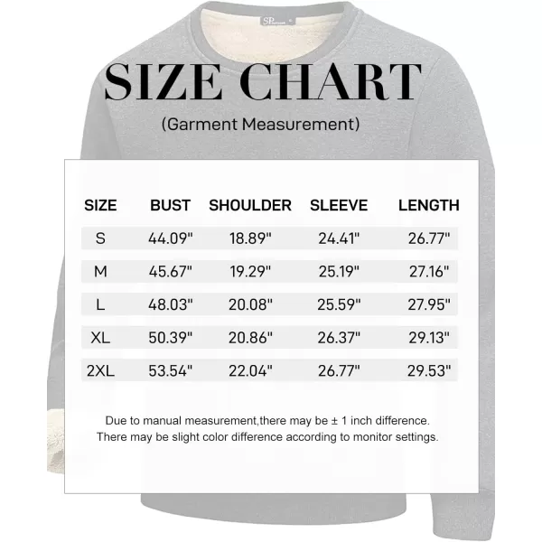 Flygo Men's Warm Sherpa Lined Crewneck Sweatshirts Fleece Pullover Tops Heavy-weight Thick Thermal Cotton Sweat-Shirts