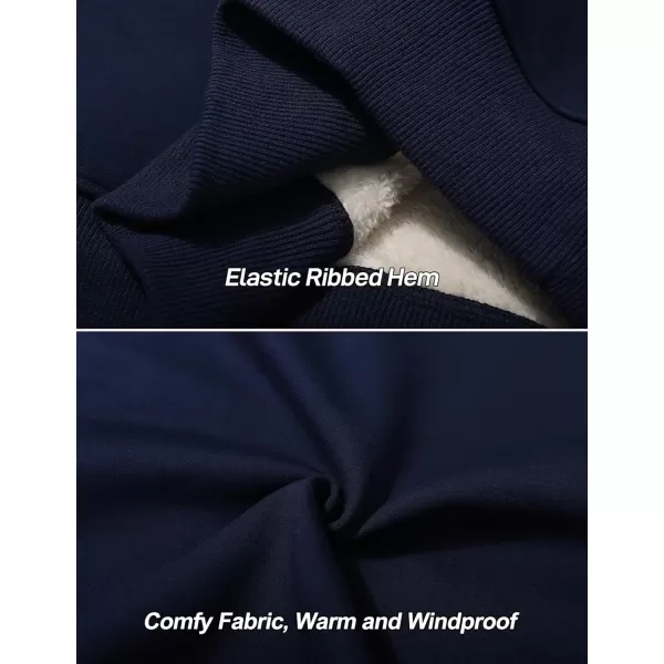 Flygo Men's Warm Sherpa Lined Crewneck Sweatshirts Fleece Pullover Tops Heavy-weight Thick Thermal Cotton Sweat-Shirts