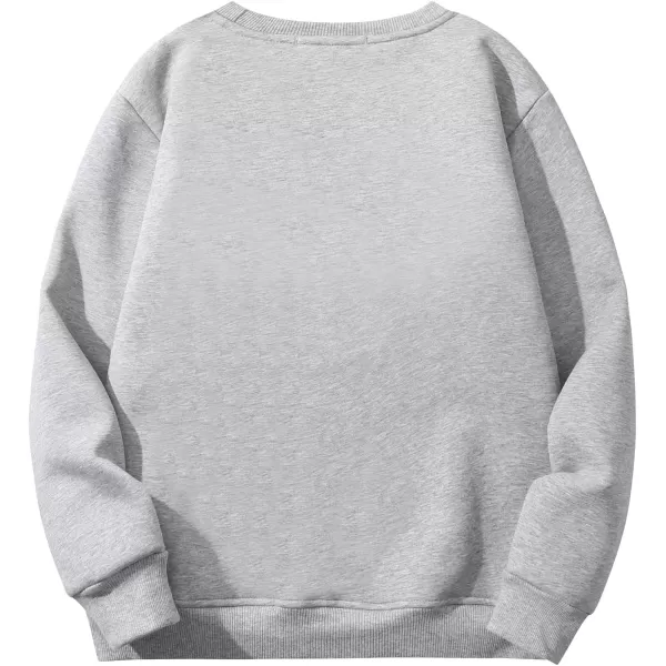 Flygo Men's Warm Sherpa Lined Crewneck Sweatshirts Fleece Pullover Tops Heavy-weight Thick Thermal Cotton Sweat-Shirts