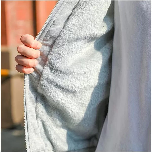 Flygo Men's Winter Sherpa Lined Zip Up Hoodies Sweatshirt Coat