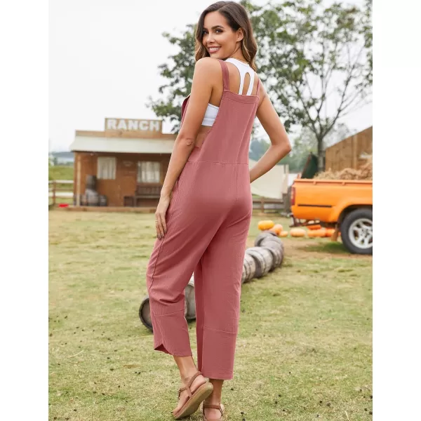 Flygo Women's Casual Cotton Wide Leg Overalls Baggy Rompers Jumpsuit with Pockets