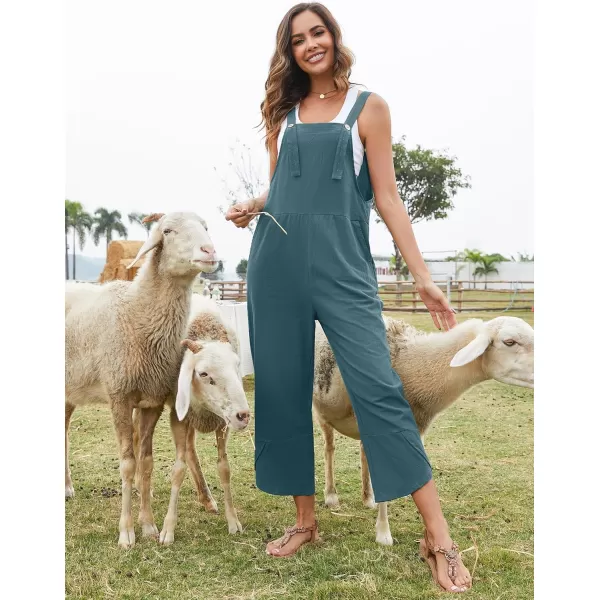 Flygo Women's Casual Cotton Wide Leg Overalls Baggy Rompers Jumpsuit with Pockets