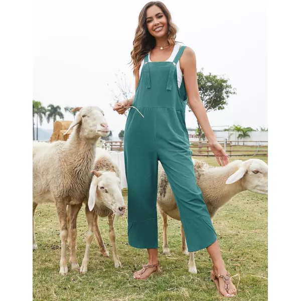 Flygo Women's Casual Cotton Wide Leg Overalls Baggy Rompers Jumpsuit with Pockets