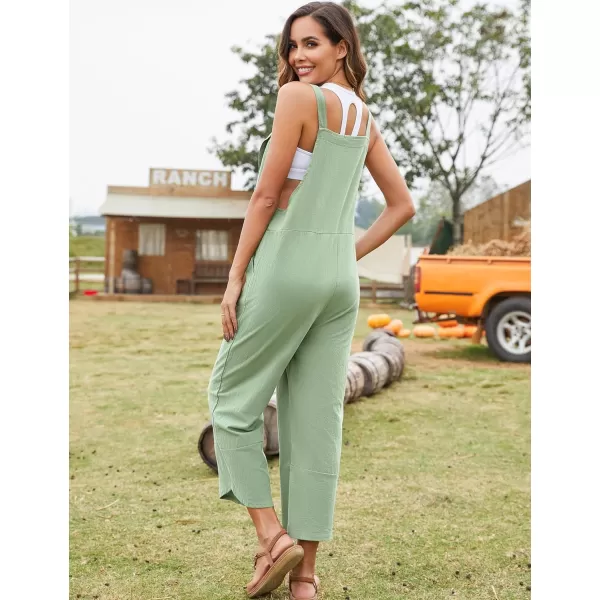 Flygo Women's Casual Cotton Wide Leg Overalls Baggy Rompers Jumpsuit with Pockets