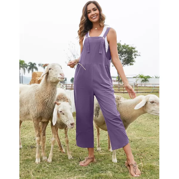 Flygo Women's Casual Cotton Wide Leg Overalls Baggy Rompers Jumpsuit with Pockets
