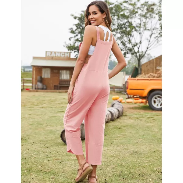 Flygo Women's Casual Cotton Wide Leg Overalls Baggy Rompers Jumpsuit with Pockets