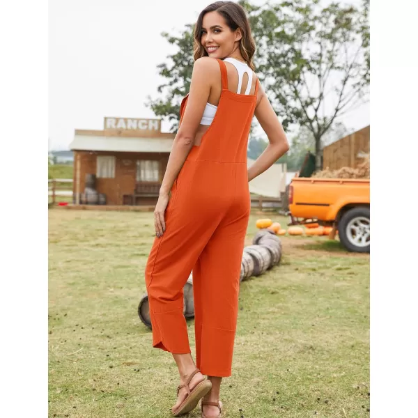 Flygo Women's Casual Cotton Wide Leg Overalls Baggy Rompers Jumpsuit with Pockets