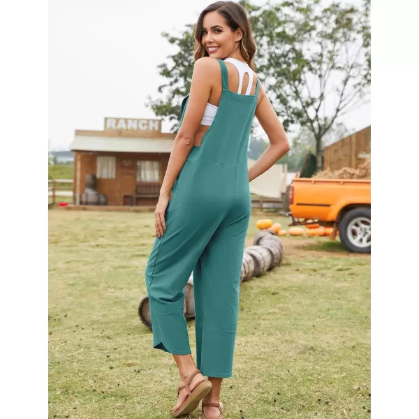 Flygo Women's Casual Cotton Wide Leg Overalls Baggy Rompers Jumpsuit with Pockets