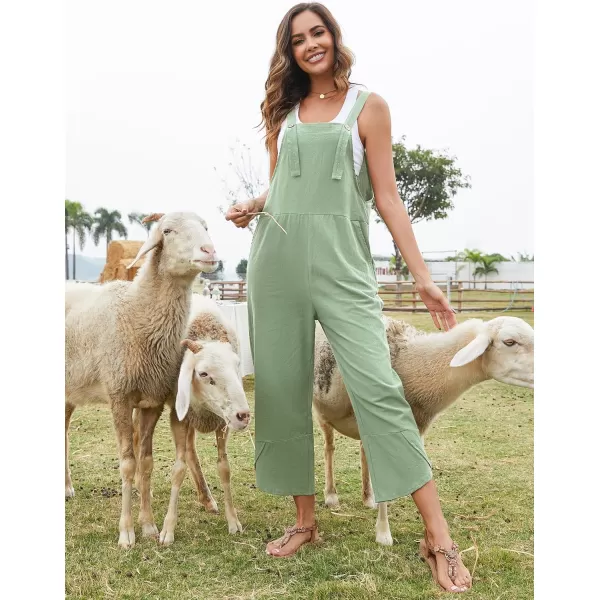 Flygo Women's Casual Cotton Wide Leg Overalls Baggy Rompers Jumpsuit with Pockets
