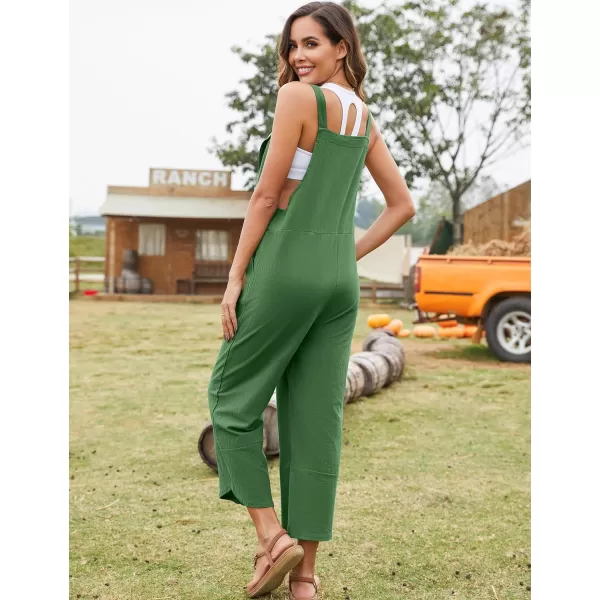 Flygo Women's Casual Cotton Wide Leg Overalls Baggy Rompers Jumpsuit with Pockets