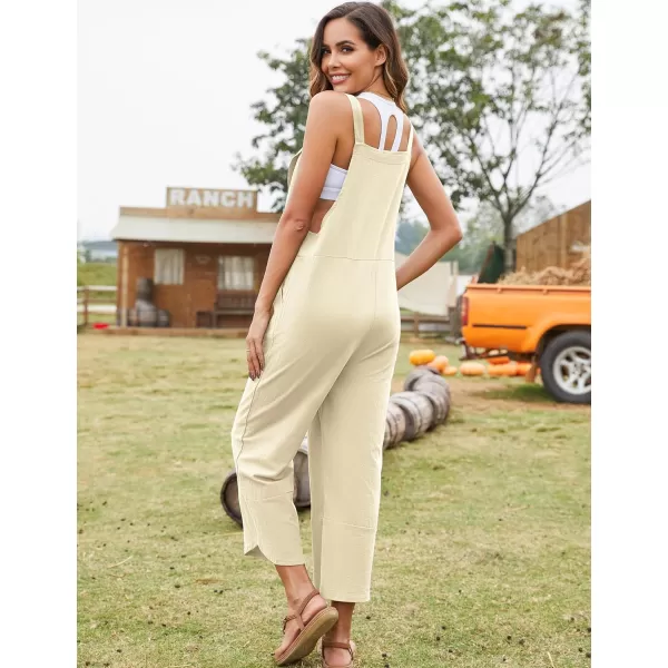 Flygo Women's Casual Cotton Wide Leg Overalls Baggy Rompers Jumpsuit with Pockets