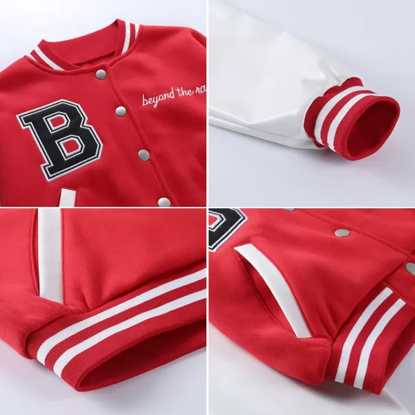 Flygo Women's Cropped Varsity Jacket Baseball Jacket Colorblock Letter Print Y2k Button Down Bomber Uniform