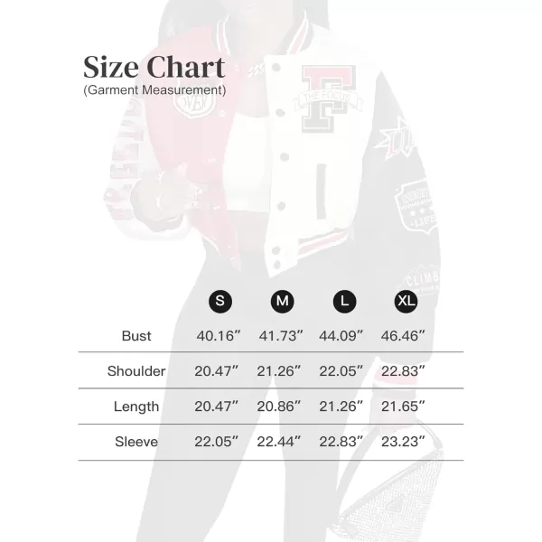 Flygo Women's Cropped Varsity Jacket Baseball Jacket Colorblock Letter Print Y2k Button Down Bomber Uniform