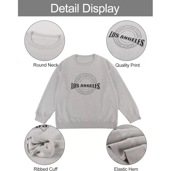 Flygo Women's Oversized Letter Graphic Print Drawstring Vintage Drop Shoulder Hoodies Long Sleeve Pullover Sweatshirt