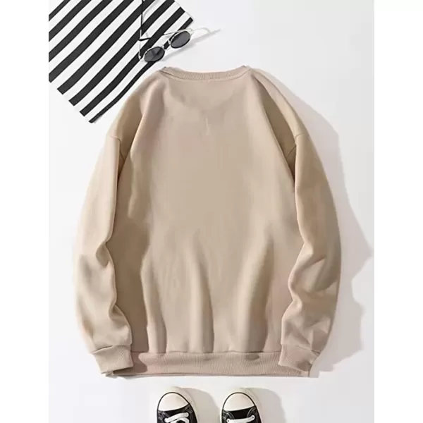 Flygo Women's Oversized Letter Graphic Print Drawstring Vintage Drop Shoulder Hoodies Long Sleeve Pullover Sweatshirt